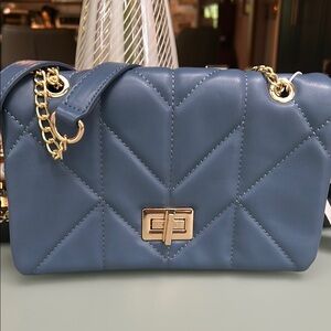 Urban Expressions Blue Quilted Crossbody Bag